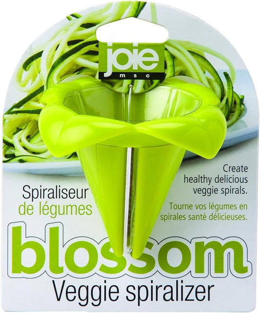 Joie Blossom Veggie Spiralizer, Easily Make Vegetable Spirals and Zucchini Noodles, Fun Handheld Kitchen Gadget, Stainless Steel, BPA-Free
