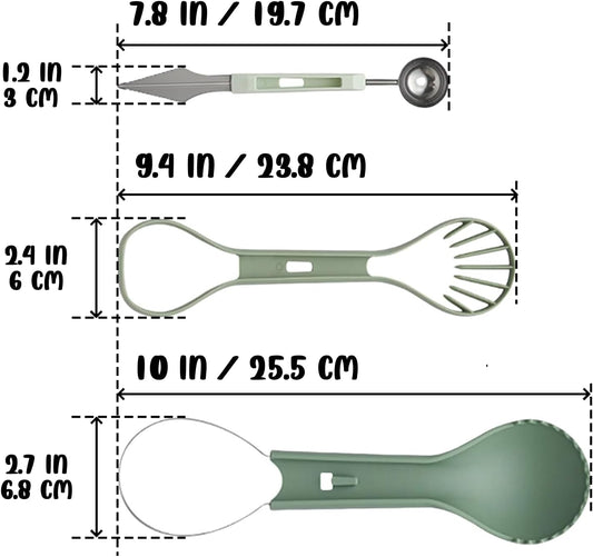 1 PCS Melon Baller Scoop Set, 6 in 1 Fruit Cutter, Seed Remover, Watermelon Scooper, Fruit Carving Tool, Dig Pulp Separator, Stainless Steel Gadget for Camping and Kitchen