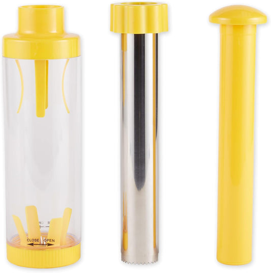 RSVP International Yellow Deluxe Corn Stripper, 10.5" | Quickly Remove Kernels from the Cob | No Splatters or Mess | Dishwasher Safe