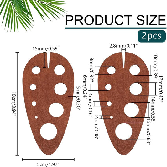 PH PandaHall 2pcs Teardrop Wooden Herb Stripper 8 Holes Herb Pealer Wood Leaf Remover Herb Stripping Brown Herb Stripper Tool for Kitchen Gadgets Cooking Small Kitchen Appliances Chef, Hole: 2-16mm