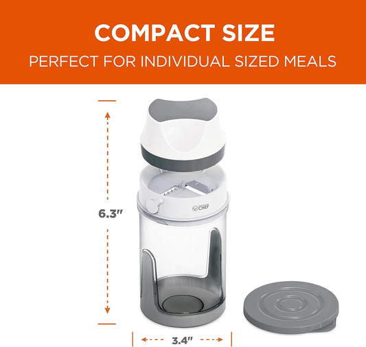 Commercial Chef Mini Food Spiralizer, Manual Vegetable Chopper and Veggie Spiralizer with Adjustable Blade and Collection Bin, Great for Squash, Zucchini, Potatoes, Carrots and More, CH1534