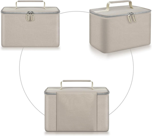 Digital Hand Mixer Carrying Bag for KitchenAid 5/6/ 7/9 Ultra Power Speed Hand Mixers, Portable Travel Storage Case Bag with Handle for Kitchen Aid Mixer Accessories (Box Only) (Light Beige)