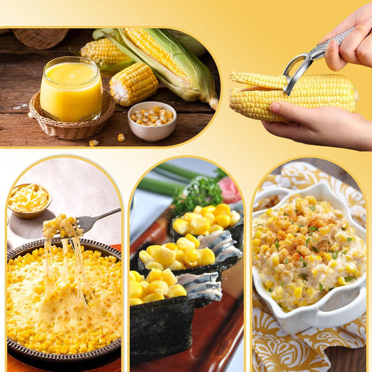 Corn Cob Peeler - Upgraded Aluminum Alloy Corn Stripper for Corn on the Cob Easy Fast Corn Remover Tool Suitable for Kitchen and Outdoor Dining
