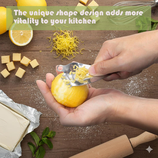 Professional Lemon Citrus Zester with Channel Knife, Stainless Steel Cheese Peeler, Silver