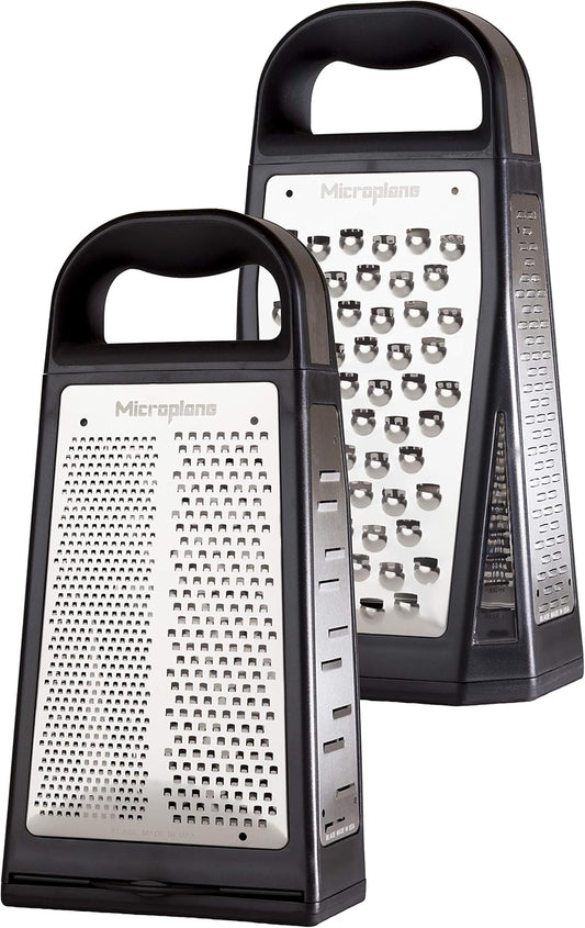 Microplane Elite Multi-Sided Grater with 5 Blade Styles: Fine, Coarse Grain, Ultra Coarse Grain, Double Edge and Wide Cut - Kitchen Grater with Stainless Steel Blades