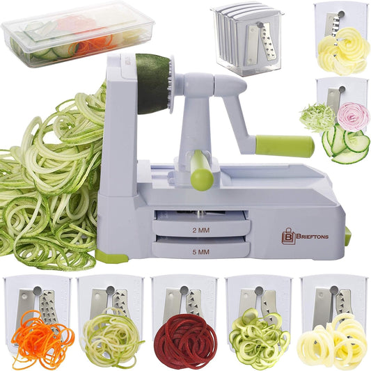 Brieftons 7-Blade Spiralizer & Brieftons QuickPush Food Chopper