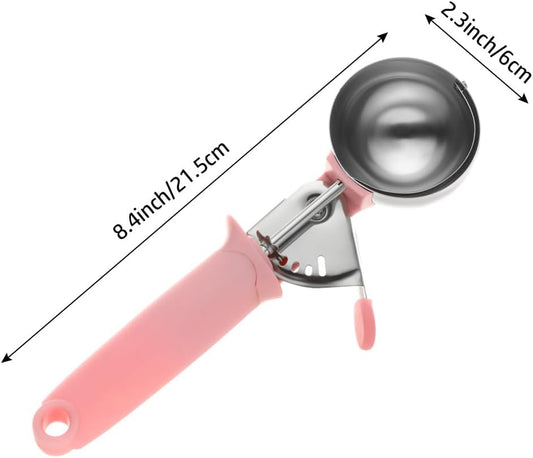 Black Pink Metal Cookie Scoop Kitchen Tools Ice Ball Maker Melon Fruit Baller Ice Cream Scoop Ice Cream Spoon Ball Scooper(pink)
