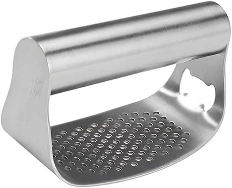 Stainless Steel Garlic Presser, Upgrade Garlic Press Rocker Heavy Duty Mincer Crusher, Garlic Chopper with Peeler And Cleaning Brush for Smash Garlic Kitchen Tools (No Corkscrew)