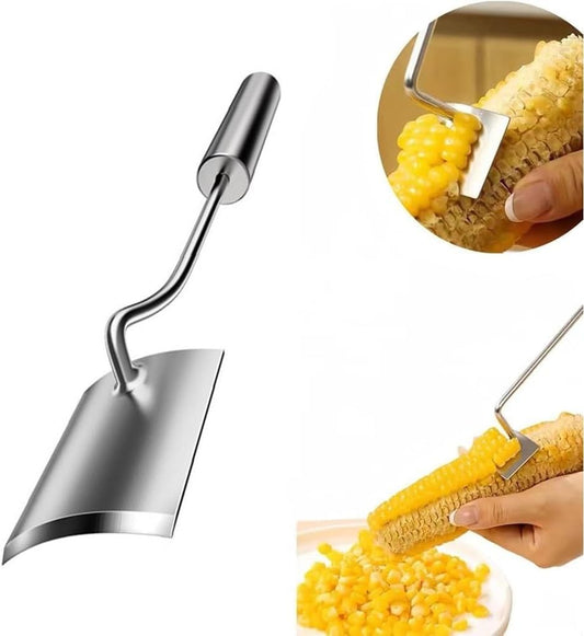 Corn Peeler Stainless Steel Corn Cob Stripping Tool Long Handle Corn on the Cob Remover Corn Thresher from the Cob Removes Corn Kernels from Corn Cobs In Seconds, Kitchen Gadget, Fast and Safe
