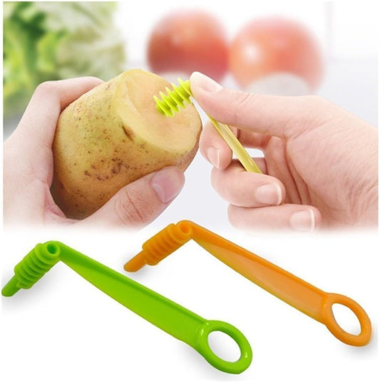 Green Spiral Slicer Blade Hand Slicer Cutter Potato Cucumber Vegetables Spiral Knife Kitchen Accessories Tool, Manual Spirals Screw Slicers Peelers Kitchen and Dining, Graters, Peelers and Slicers