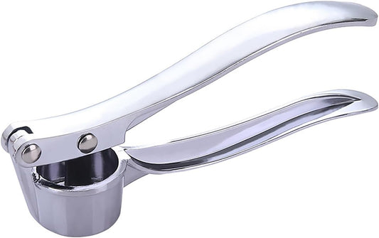 Heavy Duty Stainless Steel Garlic Press Manual Zinc Alloy Garlic Crusher and Mincer with Large Capacity Rustproof Design for Easy Kitchen Use