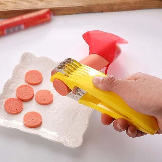 Yellow Food Manual Slicer, Stainless Steel Food Slicer, Banana Strawberry Cucumber Carrot Egg Vegetable Fruit Multifunctional, Handheld Portable Peeling, Grating and Slicing Tools