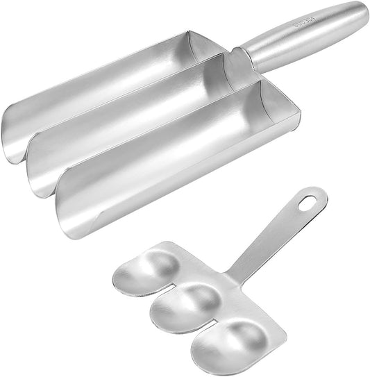 Meatball Maker，Stainless Steel Meat Baller Spoon with Cutting Spade Creative Kitchen Triple Meatball Maker Kitchen Tool for Meatball Making,Cooping Cookie Dough Or Sorbet