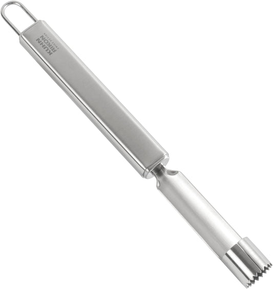 Kuhn Rikon Essential Swivel Peeler – Stainless Steel Swivel Blade for Effortless Fruit & Vegetable Peeling – Tip for Spot Removal