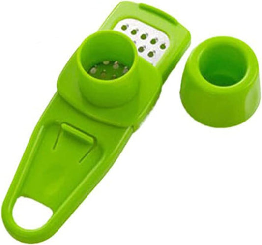 Angel's Peel Lounge Multipurpose Garlic Mincer and Garlic Crusher - Easy Squeeze Clean Garlic Press, Dishwasher Safe Sturdy Tool Compact and Portable Design for Extracts More Paste Per Clove - Green