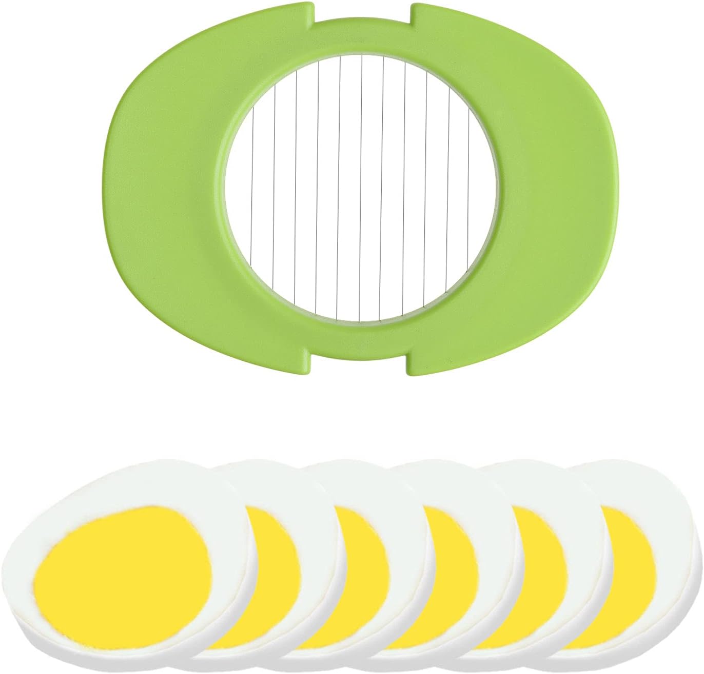 Egg Slicer Set with 3 Cutters - Cut Boiled Eggs into Thin Slices, Wedges or Halves - Easy Manual Egg Slicing - No Power, No Noise - Great for Sandwiches, Salads and Hors d'Oeuvres - With Slicer Stand