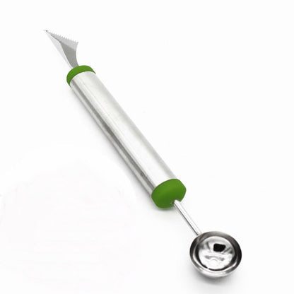 AKOAK 2 Pcs Dual-Purpose Stainless Steel Melon Baller and Fruit Carving Knife,2 in 1 Kitchen Tool for Making Melon Ball and Fruit Carving or ice Cream Scooper