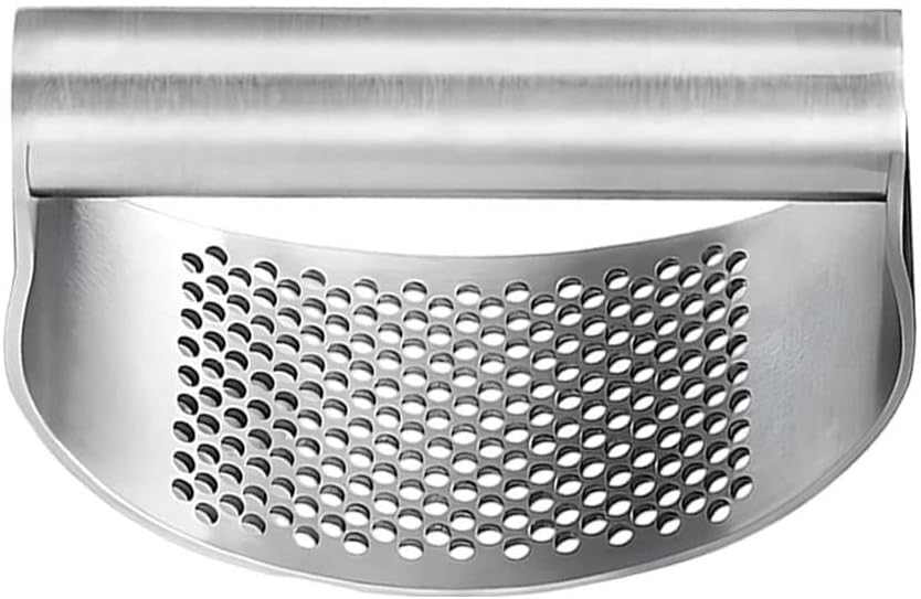 Stainless Steel Garlic Presser, Upgrade Garlic Press Rocker Heavy Duty Mincer Crusher, Garlic Chopper with Peeler And Cleaning Brush for Smash Garlic Kitchen Tools (No Corkscrew)