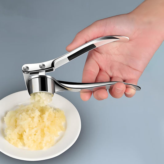 Garlic Press, Stainless Steel Garlic Mincer Crusher, Kitchen Gadgets Chopper Tool, Easy-Squeeze, Easy-Clean