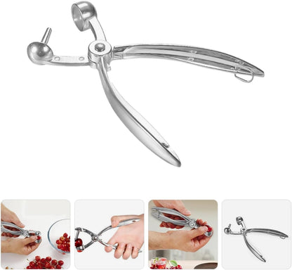 Ipetboom Cherry Pitter and Olive Corer Tool Stainless Steel Fruit Pit Remover for Cherries, Olives, and Dates Suitable for Kitchen and Jam Making