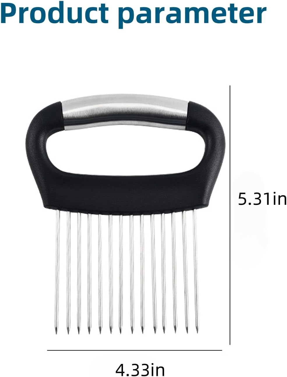 Large Onion Holder for Slicing, Extra-Large Onion Cutter Chopper, Stainless Steel Veg Slicer for Potatoes/Lemons,Eggs,Food Slicer Assistant Tool for Fruit and Meat