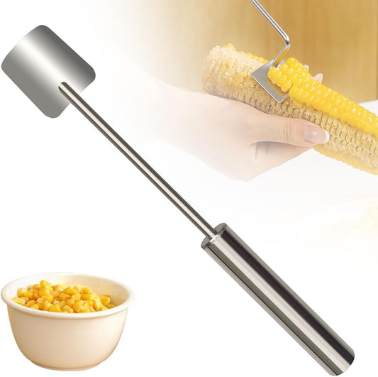 Corn Cob Peeler, 2025 Upgrade Corn Peeler for Corn on the Cob Stainless Steel Stripper Tool Corn Thresher from the Cob, Corn on the Cob Corn Kernel Remover for Home Kitchen Restaurant (1pc)