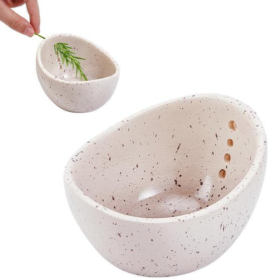 NBEADS Resin Herb Stripper Bowl, Flower Vegetable Leaf Remover 4 Holes Kitchen Herbs Leaf Stripping Peeler Tool Easy To Clean And Use, 3.93x3.42x2.36inch