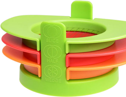 Egg Slicer Set with 3 Cutters - Cut Boiled Eggs into Thin Slices, Wedges or Halves - Easy Manual Egg Slicing - No Power, No Noise - Great for Sandwiches, Salads and Hors d'Oeuvres - With Slicer Stand