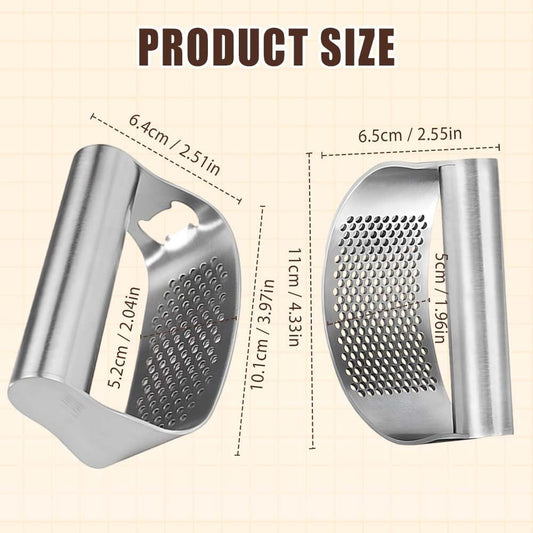 Stainless Steel Garlic Presser, Upgrade Garlic Press Rocker Heavy Duty Mincer Crusher, Garlic Chopper with Peeler And Cleaning Brush for Smash Garlic Kitchen Tools (No Corkscrew)
