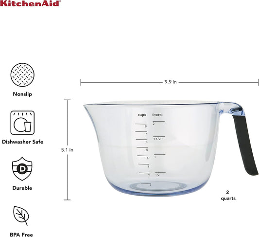 KitchenAid Universal Plastic Batter Bowl, 8-Cup, Onyx Black