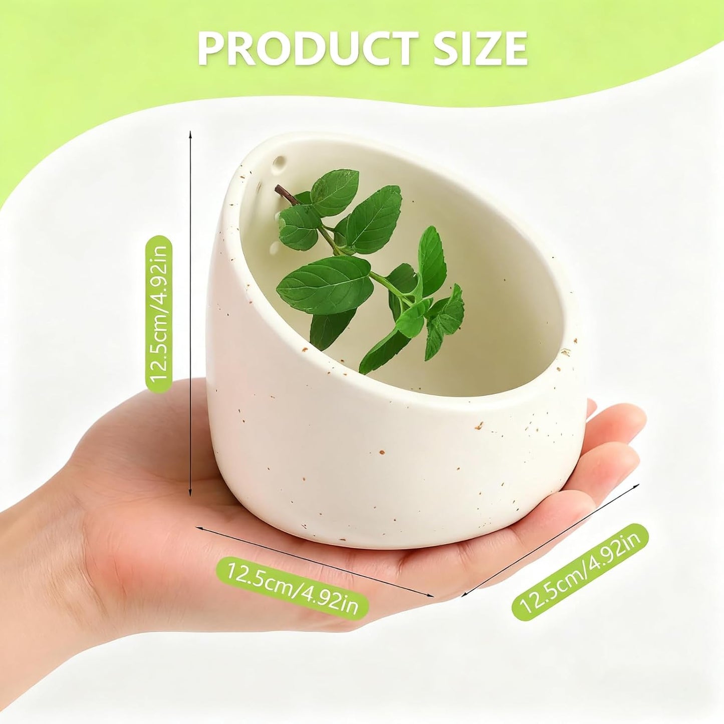 Pottery Herb Stripper Bowl Set – 2 Piece, Including 5-Blade Stainless Steel Herb Cutter Scissors, Herb Stripping Tool & Handmade Pottery Herb Stripper Bowl, For Stripping Leaves and Rhizomes (White)