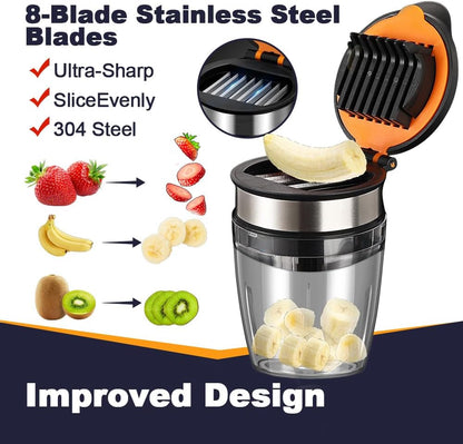 2026 Upgraded Strawberry Slicer, Fruit Slicer Cup for Eggs, Banana,Kiwi, Stainless Steel Strawberry Cutter, Dishwasher Safe, Quickly Makes Fruit & Veggie Salad - Must Have Kitchen Gadget