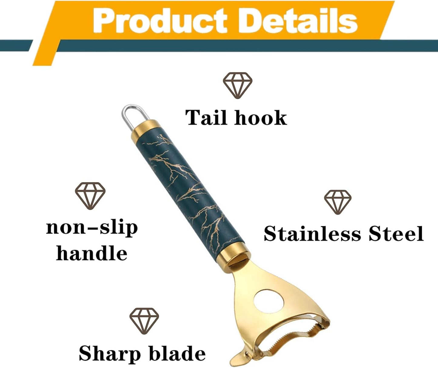 3 Pcs Corn Peeler Professional Stainless Steel Corn Shucker Tool with Ergonomic handle for Kitchen, Gold