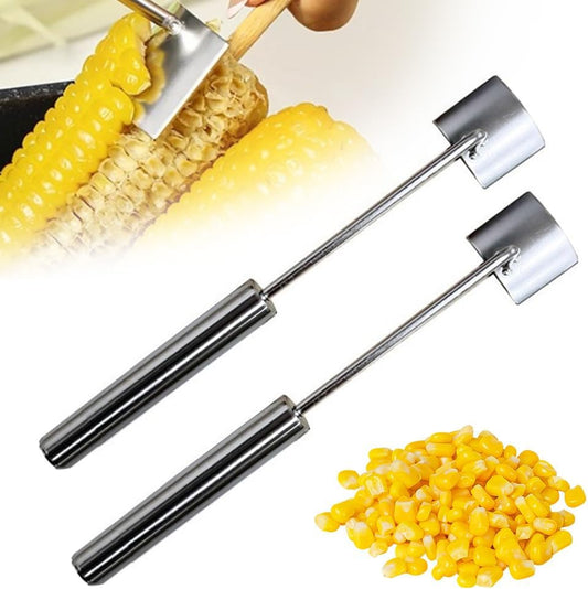 2PCS Corn Peeler, 2026 New Corn Cob Stripper Tool Stainless Steel Corn Peeler for Corn on the Cob Kitchen Gadget Corn On Cob Remover Cutter Tool