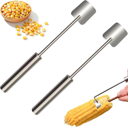 2PCS Corn Peeler For Corn On the Cob, 2025 Upgraded Long Handle Stainless Steel Corn Peeler Cutter Remover Kitchen Tool Cob Stripper Manual for Home Kitchen Restaurant