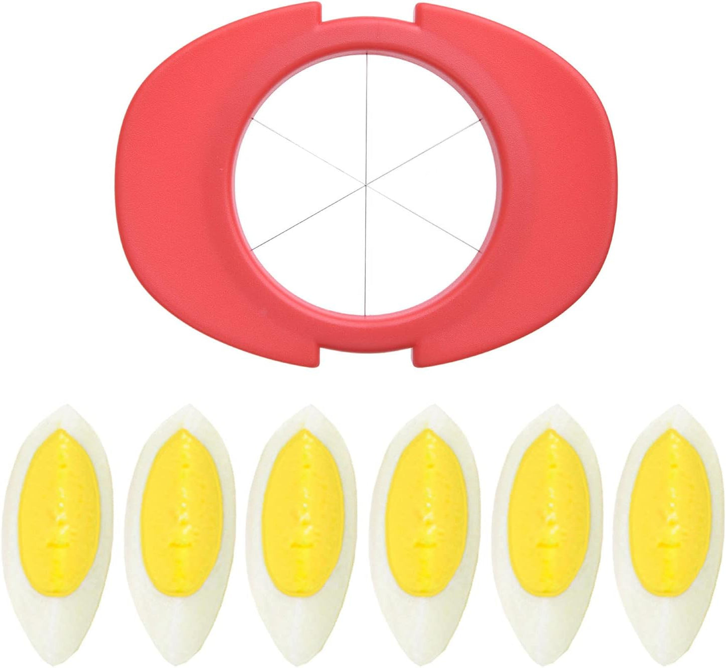 Egg Slicer Set with 3 Cutters - Cut Boiled Eggs into Thin Slices, Wedges or Halves - Easy Manual Egg Slicing - No Power, No Noise - Great for Sandwiches, Salads and Hors d'Oeuvres - With Slicer Stand