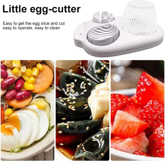 3 in 1 Boiled Egg Slicer, Manual Egg Slicer for Hard Boiled Eggs, 3 Slice Modes Chopper Cutter Stainless Steel Dicer, Kitchen Gadget for Butter Strawberry Tomato, Labor Saving