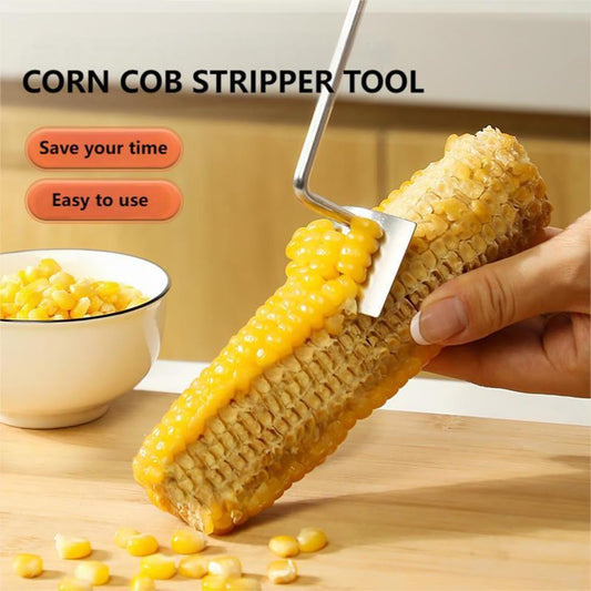 2024 New Long Handle Stainless Steel Corn Stripping Tool, Corn Stripper for Corn On The Cob, Corn Peeler Corn Cob Stripper Tool, Quickly Remove Corn Kernels, Corn On The Cob Remover (2)