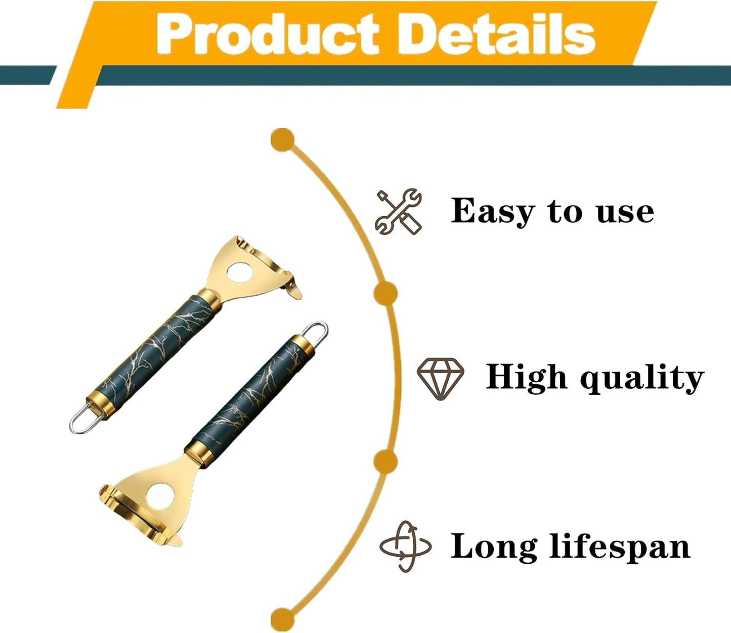 3 Pcs Corn Peeler Professional Stainless Steel Corn Shucker Tool with Ergonomic handle for Kitchen, Gold