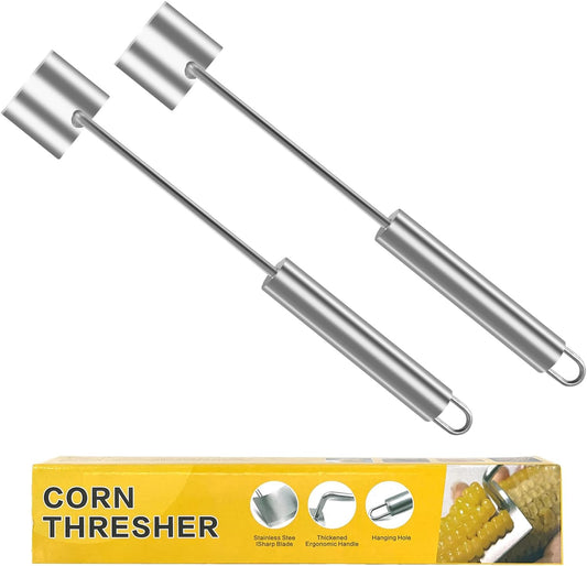 2 PCS Corn Peeler for Corn on the Cob, 2025 NEW Corn Cob Peeler Stainless Steel Corn Cob Stripper Tool for Kitchen and Outdoor Dining(Shovel+Fork)