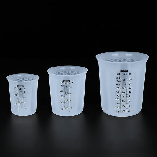 Silicone Measuring Cup for Cooking Silicone Flexible Melting Measure Cup for Butter, Chocolate, Water, 1/2 Cup&1 Cup&2 Cup
