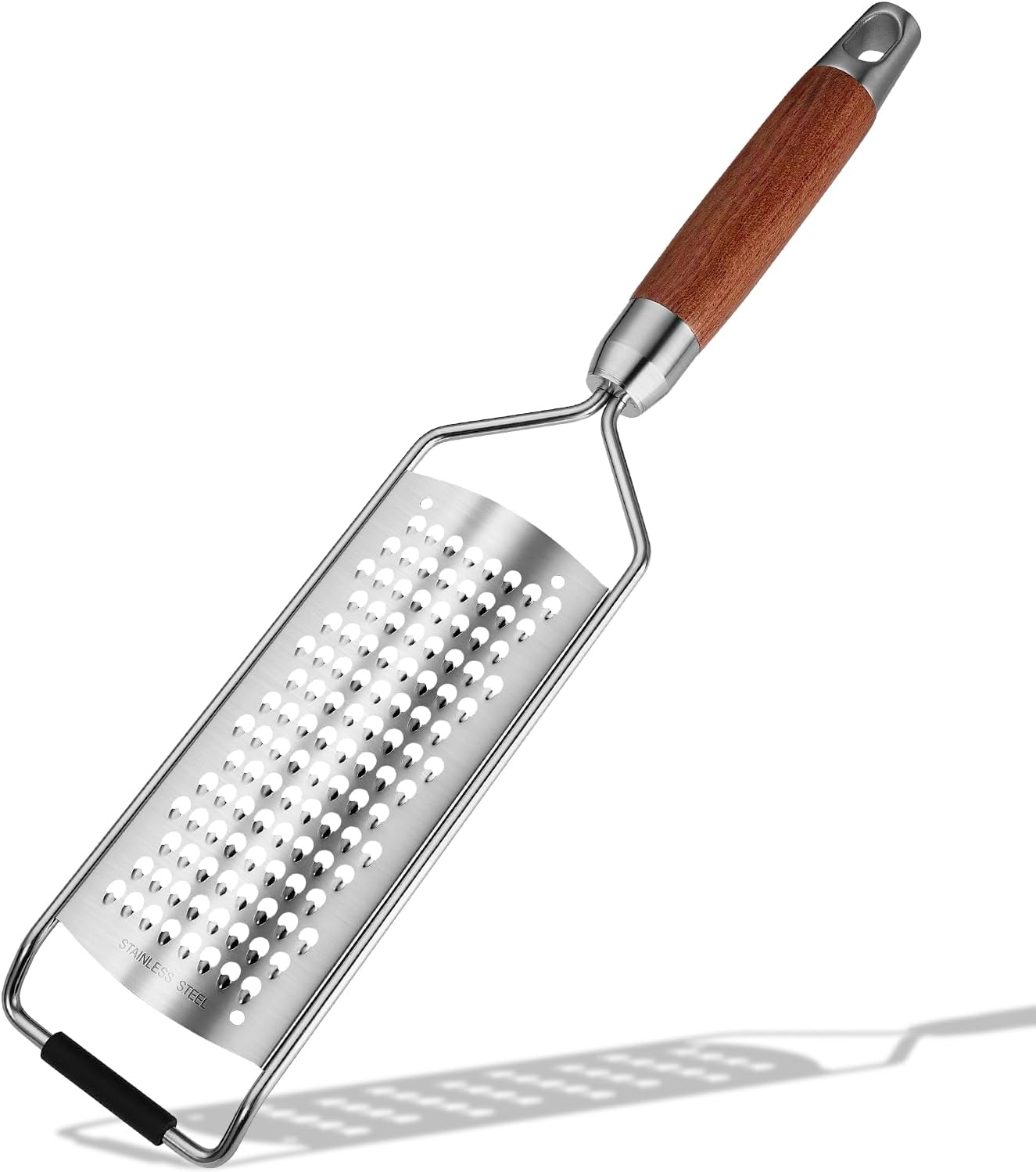 KULUNER Professional-Grade Lemon Zester with Ultra-Coarse Blades, Heavy-Duty Cheese/Vegetable Grater, Solid Wood Handle Design - Rust-Resistant Durable, Essential Kitchen Tool (A1)