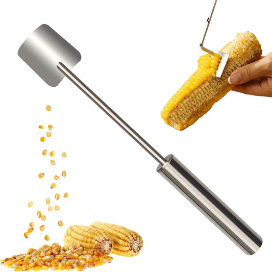2024 New Long Handle Stainless Steel Corn Stripping Tool, Corn Stripper for Corn On The Cob, Corn Peeler Corn Cob Stripper Tool, Quickly Remove Corn Kernels, Corn On The Cob Remover (2)