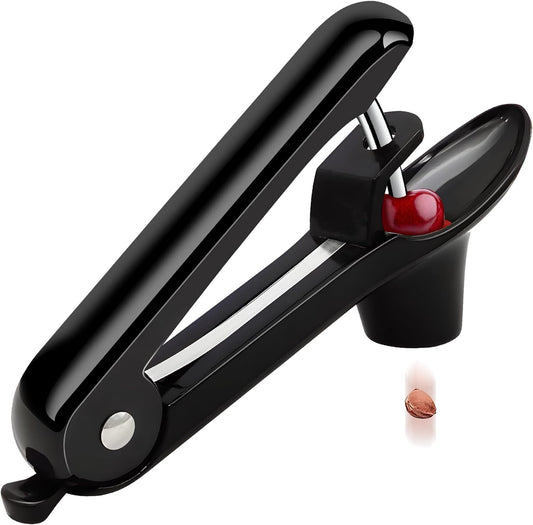 Green Cherry & Olive Pitter – Handheld Press Tool for Small Fruits (12.21×5.29×2.61cm)