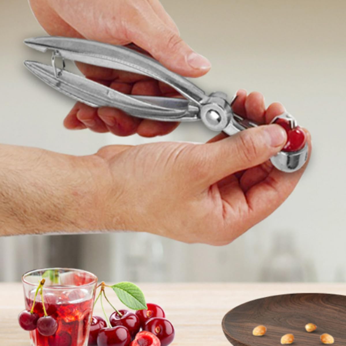 Ipetboom Cherry Pitter and Olive Corer Tool Stainless Steel Fruit Pit Remover for Cherries, Olives, and Dates Suitable for Kitchen and Jam Making