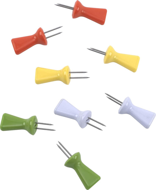 GoodCook Everyday 8 pc Corn Holders with Interlocking Skewers, Steel, 4 Pairs, Assorted Colors