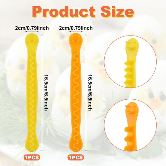 2pcs Fancy Cut Eggs Cutters, 2 Shapes Cooked Eggs Cutter for Boiled Eggs, Multifunctional Egg Decorator Cutter Fruit Slicer Kitchen Tool for Making Cute Children's Bento