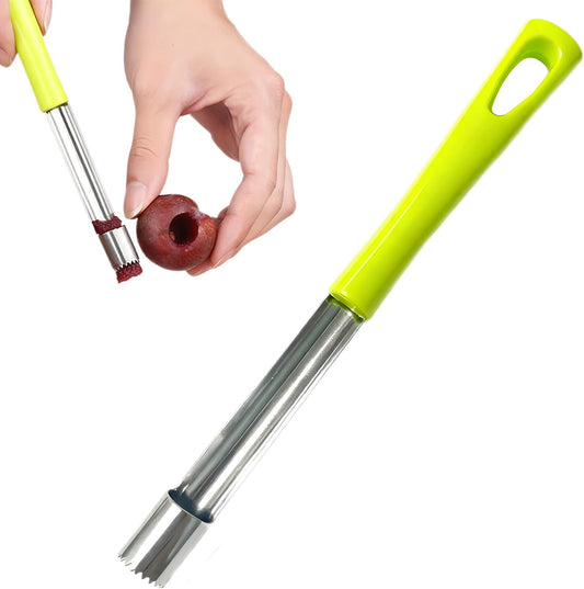 Tomato Corer Tool,Zucchini Stainless Steel Fruit and Vegetable Corer Remover, Multi-Function and Seed Remover for Apple Tomato 7.28in（Green)