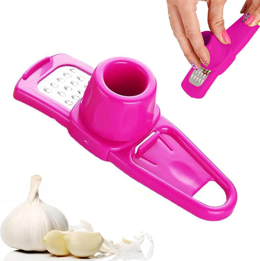 Stainless Steel Garlic Press Manual Garlic Crusher Ergonomic Handheld Kitchen Tool for Mincing Garlic Ginger Easy-to-Clean and Rustproof