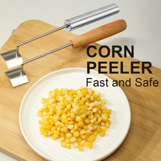 Corn Peeler, Corn Stripper for Corn on the Cob, Stainless Steel Corn Planer Corn Cutter, Quick and Safe Corn Kernel Stripping Tool for Kitchen Chef Culinary Enthusiast, Easy to Clean (B)